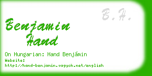 benjamin hand business card
